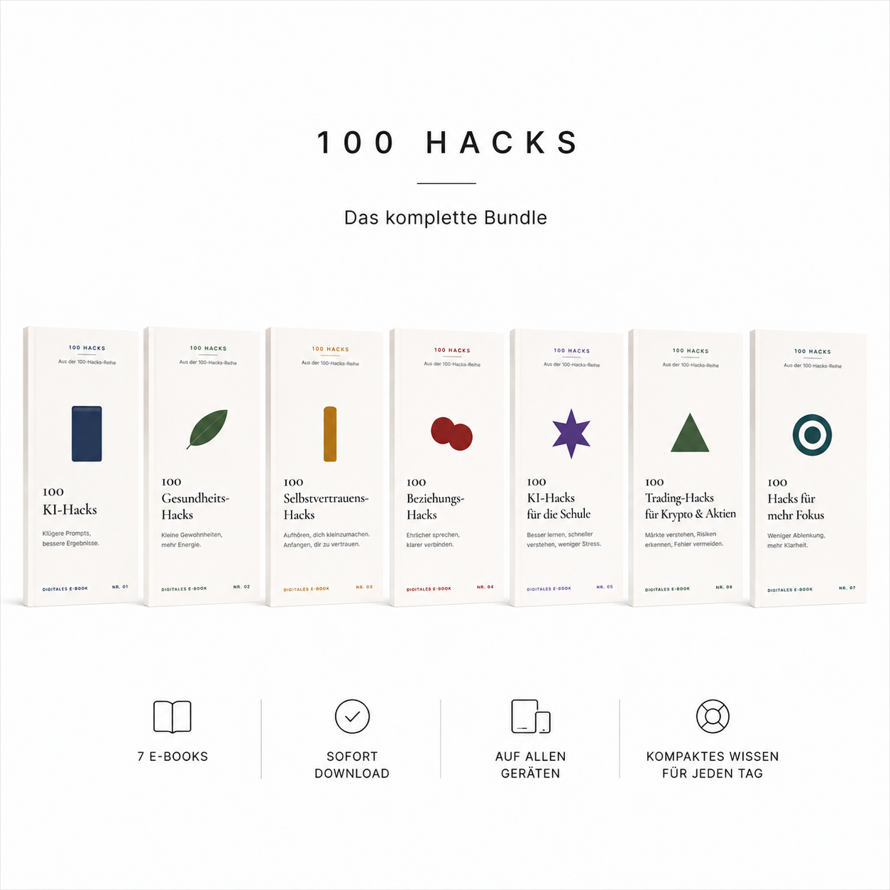 100-Hacks-Komplett-Bundle – Alle 7 E-Books